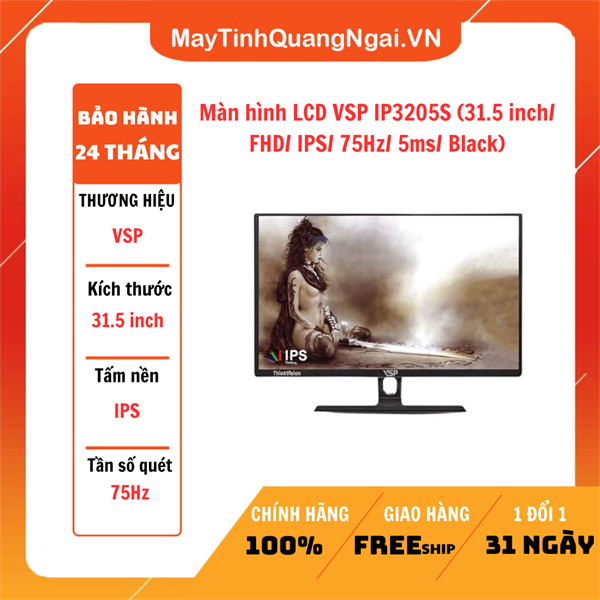 Màn hình LCD VSP IP3205S (31.5 inch/ FHD/ IPS/ 75Hz/ 5ms/ Black)