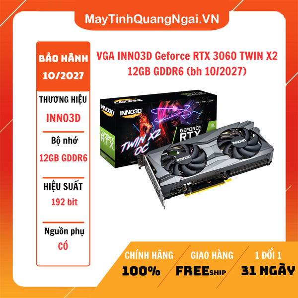 VGA INNO3D Geforce RTX 3060 TWIN X2 12GB GDDR6 (bh 10/2027)