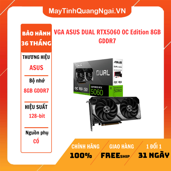 VGA ASUS DUAL RTX5060 OC Edition 8GB GDDR7