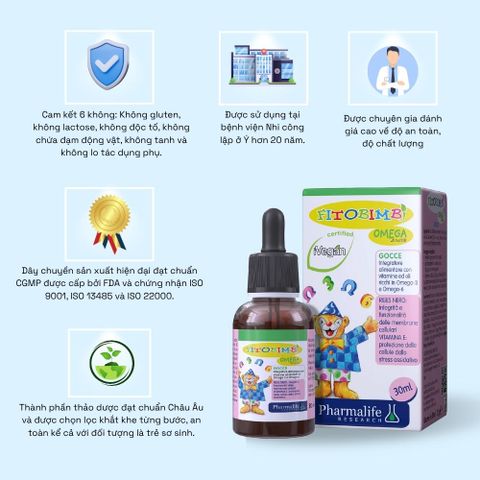  Fitobimbi Omega Junior (30ml) - Hỗ trợ phát triển trí não và thị lực 