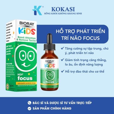  Bioray Kids Focus - Giúp bé tăng khả năng tập trung và nhận thức, bổ sung dưỡng chất cho não bộ 