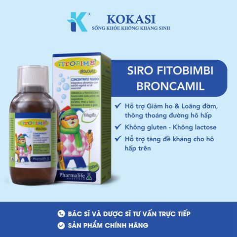  Siro Ho FITOBIMBI BRONCAMIL - Hỗ Trợ Giảm Ho Đờm Cho Trẻ Chai 200ml 