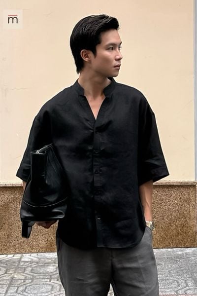  (ED) Band Collar SS Shirt - S025 