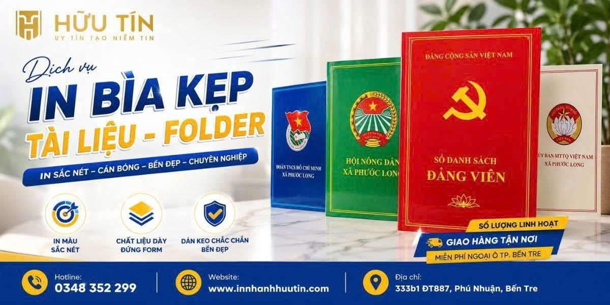  In Bìa Kẹp Tài Liệu Folder Theo Yêu Cầu Cho Cơ Quan, Đơn Vị tại Bến Tre 