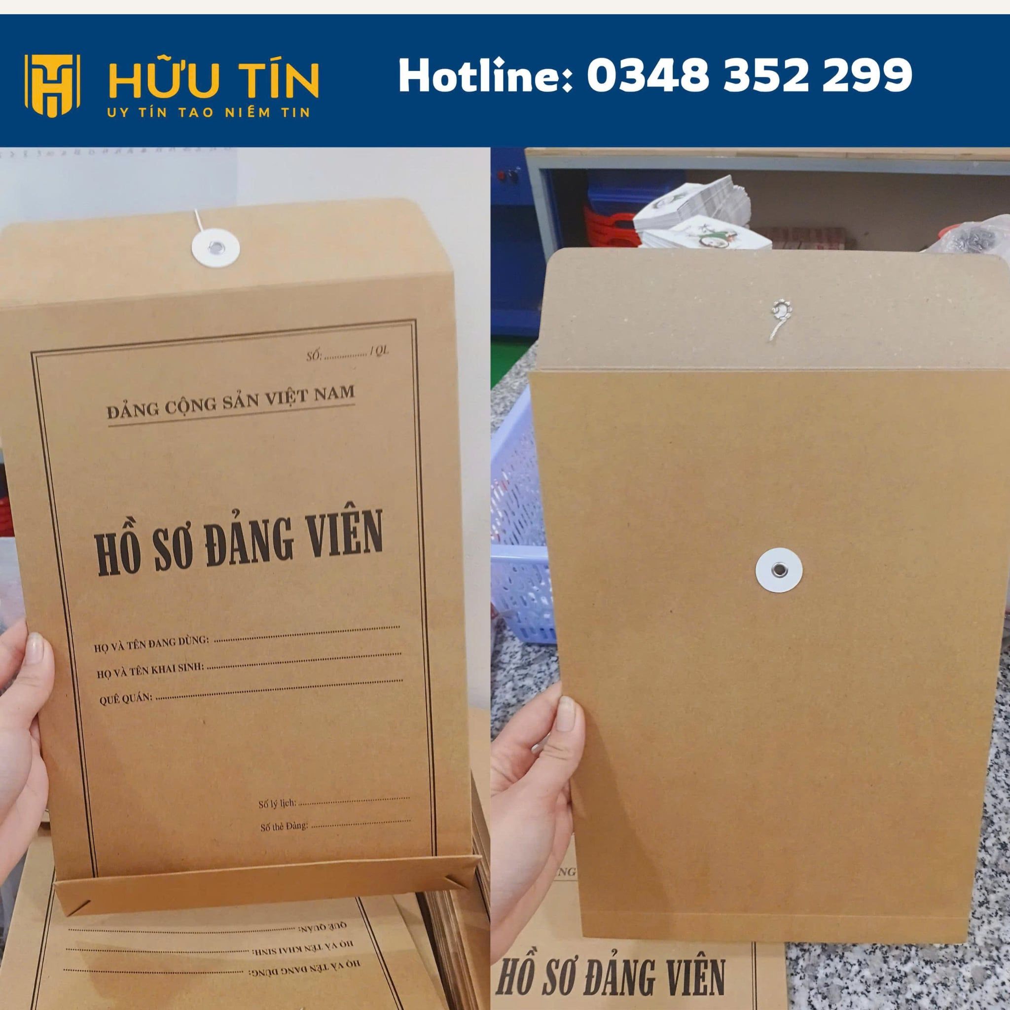  In mẫu phong bì hồ sơ giấy Kraft có nút gài tại Bến Tre 