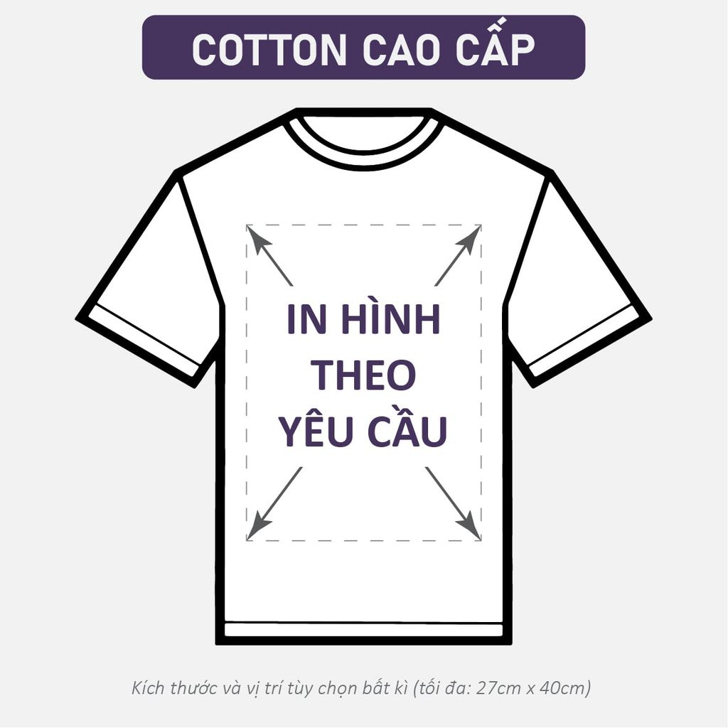 Áo Thun Nam Nữ Unisex Trắng Cotton Cao Cấp 260gsm_IN THEO YÊU CẦU