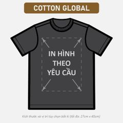 Áo Thun Nam Nữ Regular Oversized Đen Cotton Global 280gsm_IN THEO YÊU CẦU