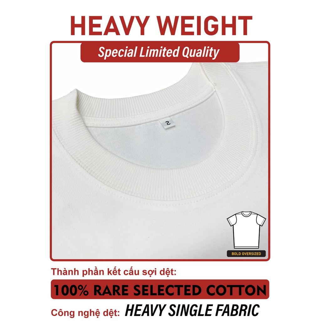 Áo Thun Nam Nữ Bold Oversized Heavy Weight 310gsm_TRƠN