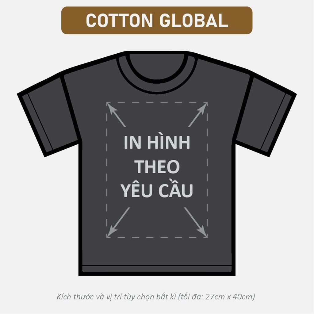Áo Thun Nam Nữ Boxy Oversized Đen Cotton Global 280gsm_IN THEO YÊU CẦU