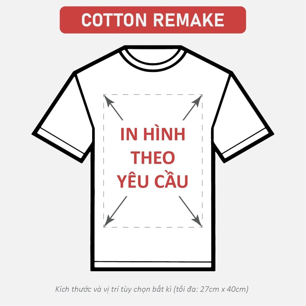 Áo Thun Nam Nữ Unisex Trắng Cotton Remake 210gsm_IN THEO YÊU CẦU
