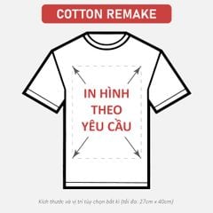Áo Thun Nam Nữ Unisex Trắng Cotton Remake 210gsm_IN THEO YÊU CẦU