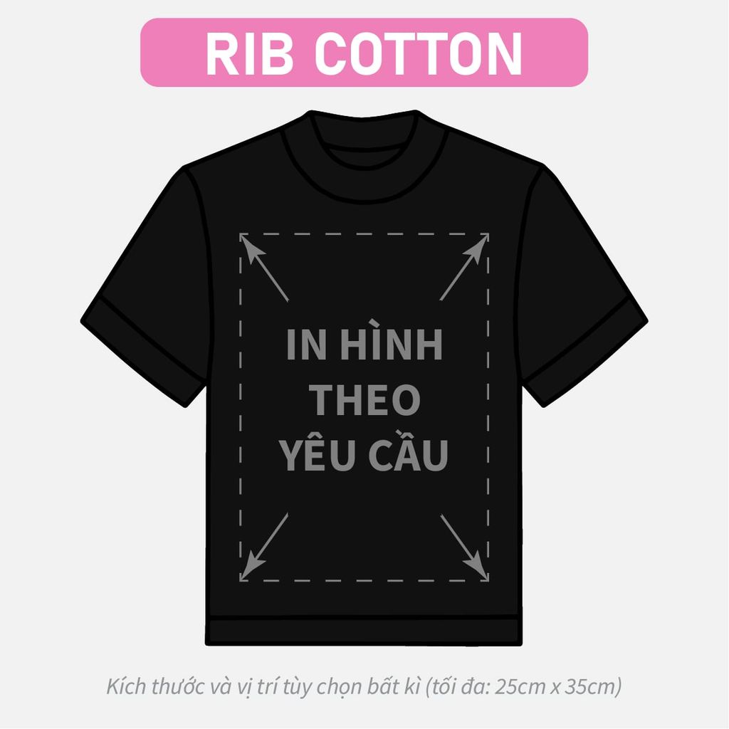 Áo Thun Nữ BABY TEE Đen Rib Cotton 230gsm_IN THEO YÊU CẦU