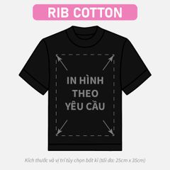Áo Thun Nữ BABY TEE Đen Rib Cotton 230gsm_IN THEO YÊU CẦU
