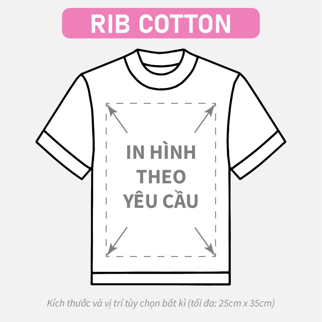 Áo Thun Nữ BABY TEE Hồng Rib Cotton 230gsm_IN THEO YÊU CẦU