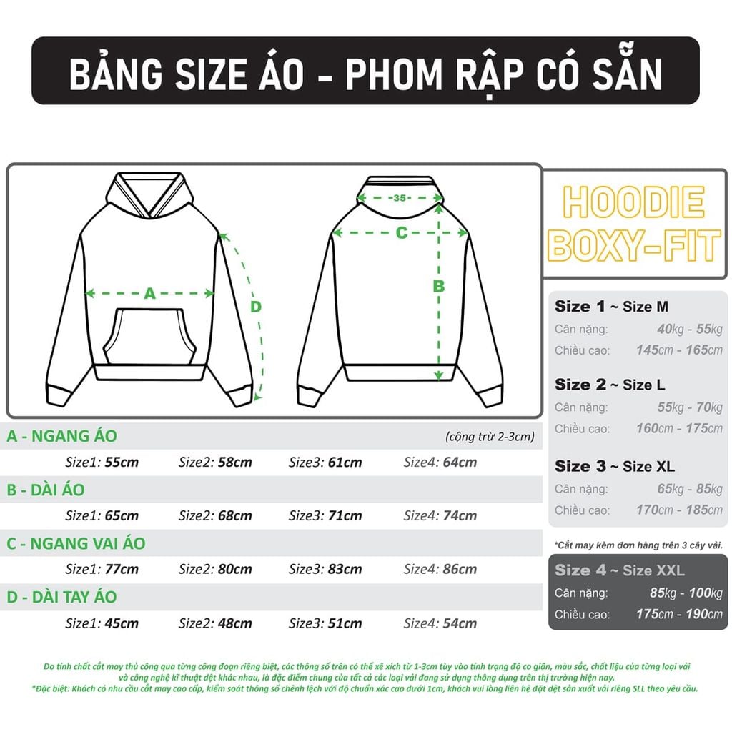 Áo Hoodie Nam Nữ Đen Oversized Boxy - Fit Heavy Weight Terry 450gsm_IN THEO YÊU CẦU