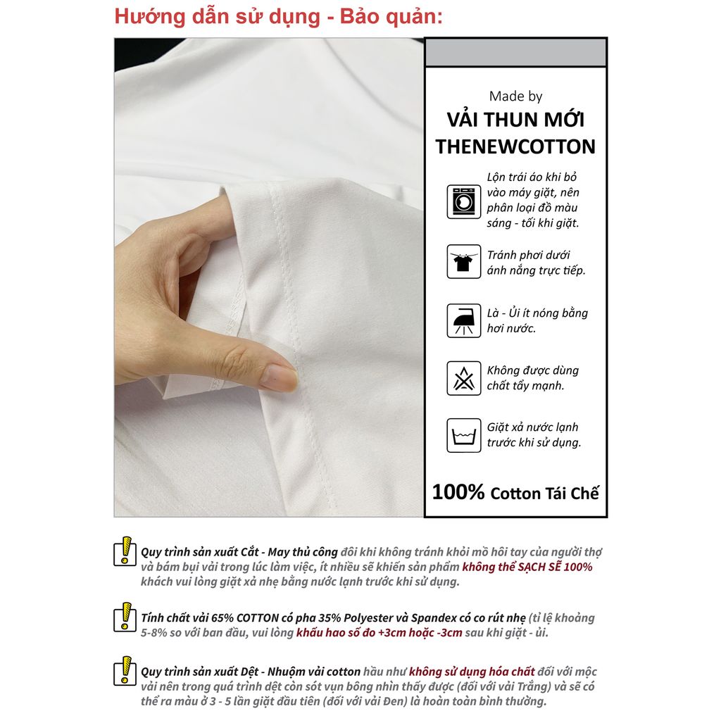 Áo Thun Nam Nữ Unisex Cotton Remake 210gsm_TRƠN