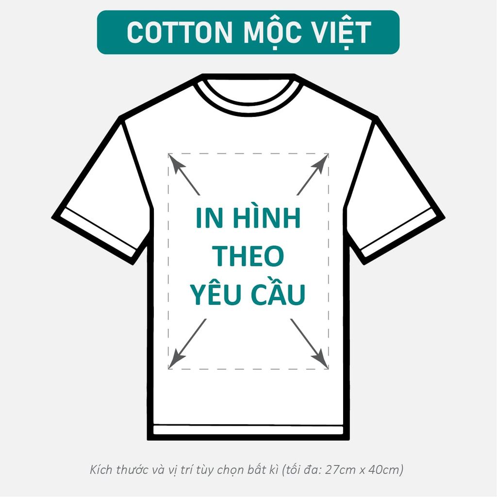 Áo Thun Nam Nữ Unisex Trắng Cotton Mộc Việt 215gsm_IN THEO YÊU CẦU
