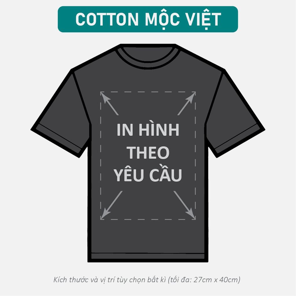 Áo Thun Nam Nữ Unisex Đen Cotton Mộc Việt 215gsm_IN THEO YÊU CẦU