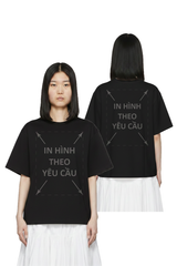 Áo Thun Nam Nữ Boxy - Fit Oversized Đen Cotton Local 235gsm_IN THEO YÊU CẦU