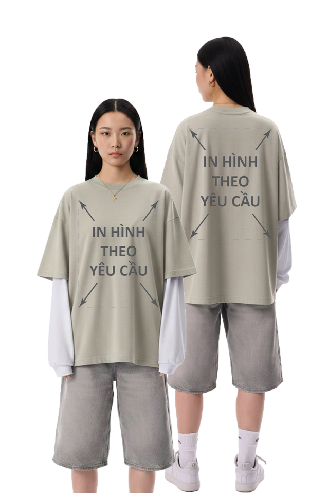 Áo Thun Nam Nữ Regular Oversized Cà Phê Cotton Global 280gsm_IN THEO YÊU CẦU