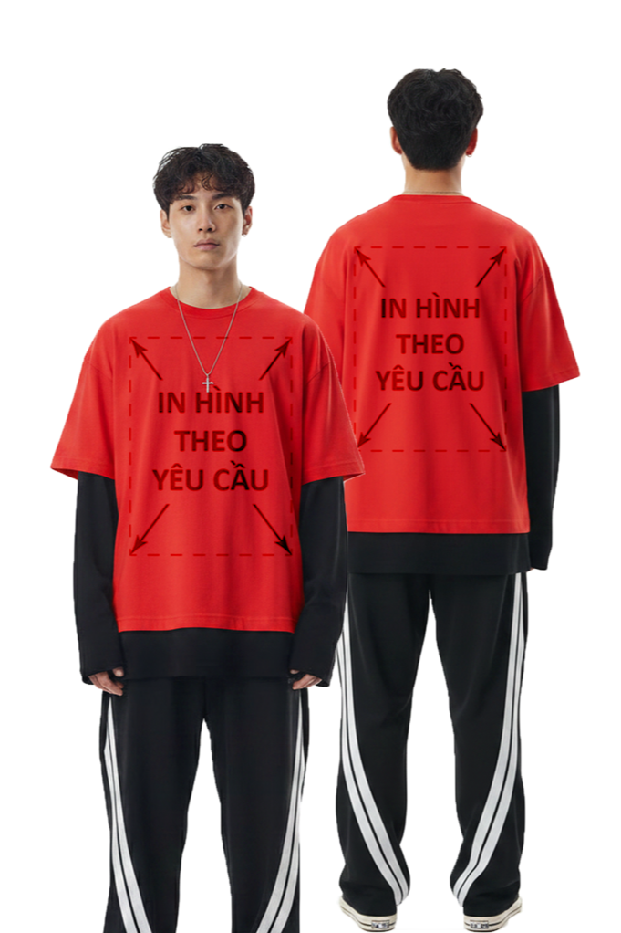 Áo Thun Nam Nữ Regular Oversized Đỏ Cotton Global 280gsm_IN THEO YÊU CẦU