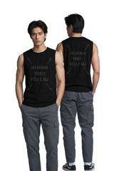 Áo Sát Nách Nam Nữ Đen Tank Top Cotton Spandex 180gsm_IN THEO YÊU CẦU