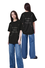 Áo Thun Nam Nữ Raplan Boxy - Fit Đen Cotton Premium 260gsm_IN THEO YÊU CẦU