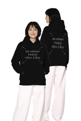 Áo Hoodie Nam Nữ Đen Oversized Boxy - Fit Heavy Weight Terry 450gsm_IN THEO YÊU CẦU