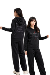 Áo Hoodie Zip Nam Nữ Đen Unisex Basic Super Terry 380gsm_IN THEO YÊU CẦU