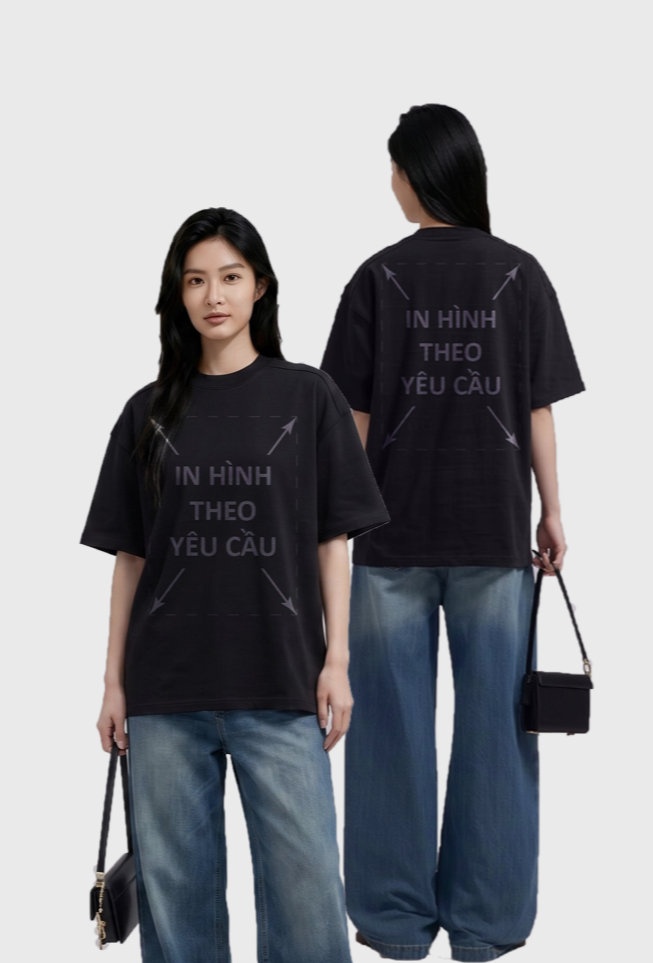 Áo Thun Nam Nữ Bold Oversized Đen Heavy Weight 310gsm_IN THEO YÊU CẦU