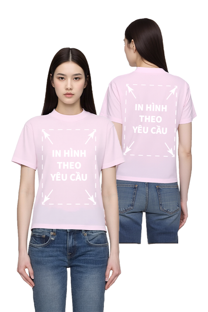Áo Thun Nữ BABY TEE Hồng Premium Rib Cotton 260gsm_IN THEO YÊU CẦU