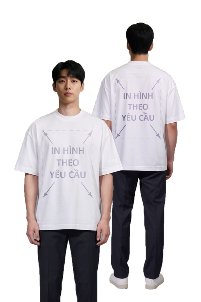 Áo Thun Nam Nữ Bold Oversized Trắng Heavy Weight 310gsm_IN THEO YÊU CẦU