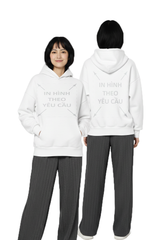 Áo Hoodie Nam Nữ Trắng Oversized Boxy - Fit Heavy Weight Terry 450gsm_IN THEO YÊU CẦU