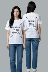 Áo Thun Nam Nữ Unisex Trắng Cotton Spandex 180gsm_IN THEO YÊU CẦU