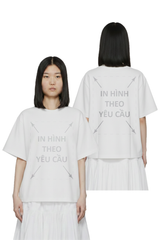Áo Thun Nam Nữ Boxy - Fit Oversized Trắng Cotton Local 235gsm_IN THEO YÊU CẦU