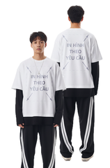 Áo Thun Nam Nữ Regular Oversized Trắng Cotton Global 280gsm_IN THEO YÊU CẦU