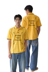 Áo POLO Nam Nữ Vàng Cá Sấu Cotton 250gsm_IN THEO YÊU CẦU