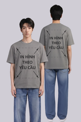 Áo Thun Nam Nữ Unisex Xám Cotton Spandex 180gsm_IN THEO YÊU CẦU