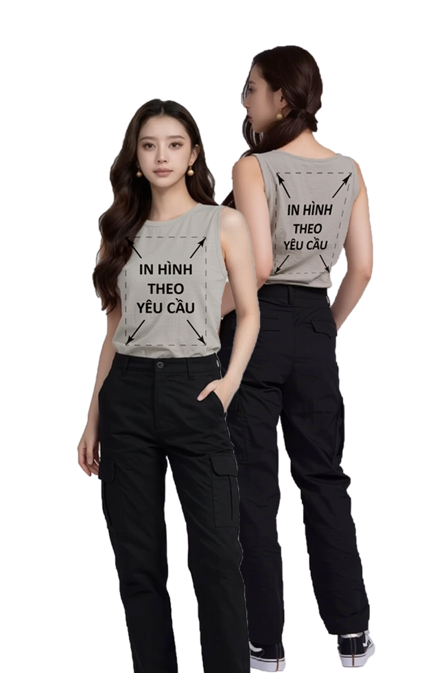 Áo Sát Nách Nam Nữ Xám Tank Top Cotton Spandex 180gsm_IN THEO YÊU CẦU