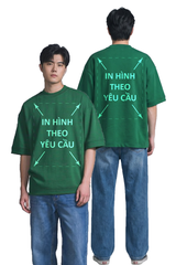Áo Thun Nam Nữ Boxy Oversized Xanh Lá Plus Terry 350gsm_IN THEO YÊU CẦU