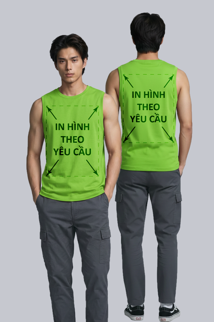 Áo Sát Nách Nam Nữ Tank Top Xanh Neon Cotton Spandex 180gsm_IN THEO YÊU CẦU