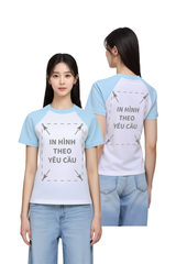 Áo Thun Raplan BABY TEE Nữ  Xanh Trắng Rib Cotton 230gsm_IN THEO YÊU CẦU
