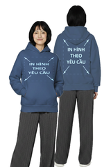 Áo Hoodie Nam Nữ Xanh Xám Oversized Boxy - Fit Heavy Weight Terry 450gsm_IN THEO YÊU CẦU