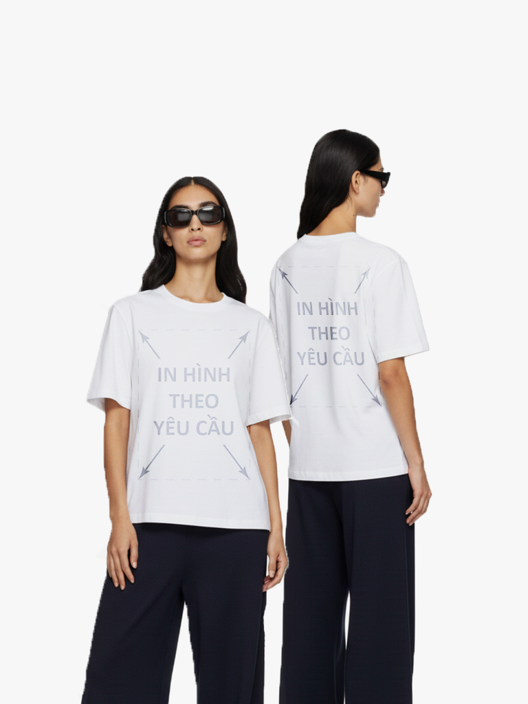 Áo Thun Nam Nữ Unisex Trắng Cotton Remake 210gsm_IN THEO YÊU CẦU
