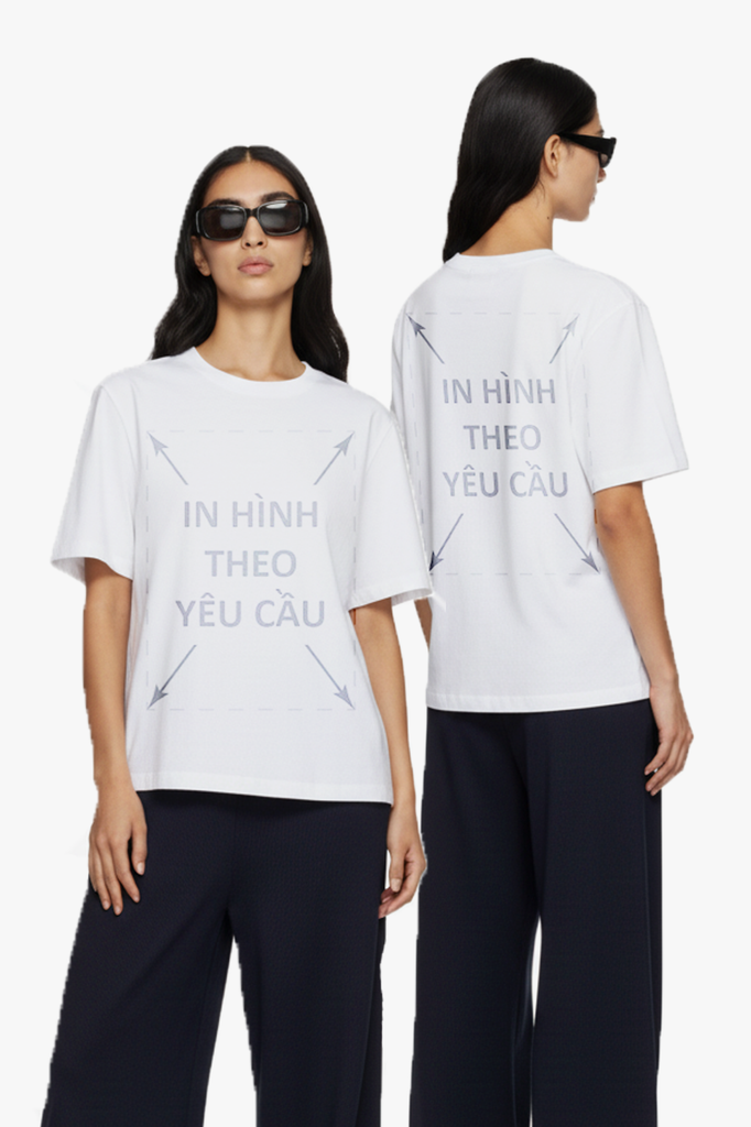 Áo Thun Nam Nữ Unisex Trắng Mini Terry 310gsm_IN THEO YÊU CẦU