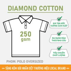 Áo POLO Nam Nữ Unisex Oversized Diamond Cotton 250gsm_TRƠN