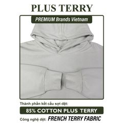 Áo Hoodie Nam Nữ Unisex Basic Plus Terry 350gsm_TRƠN