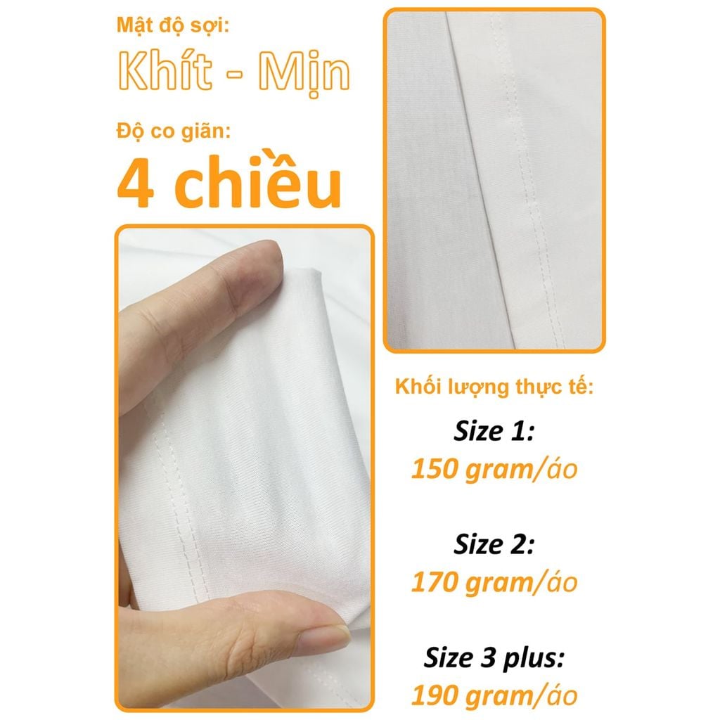 Áo Thun Nam Nữ Slim-Fit Unisex Cotton Spandex 180gsm_TRƠN