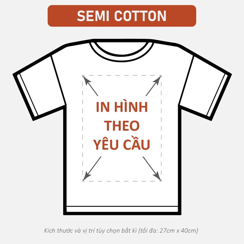 Áo Thun Nam Nữ Square Oversized Trắng Semi Cotton 220gsm_IN THEO YÊU CẦU