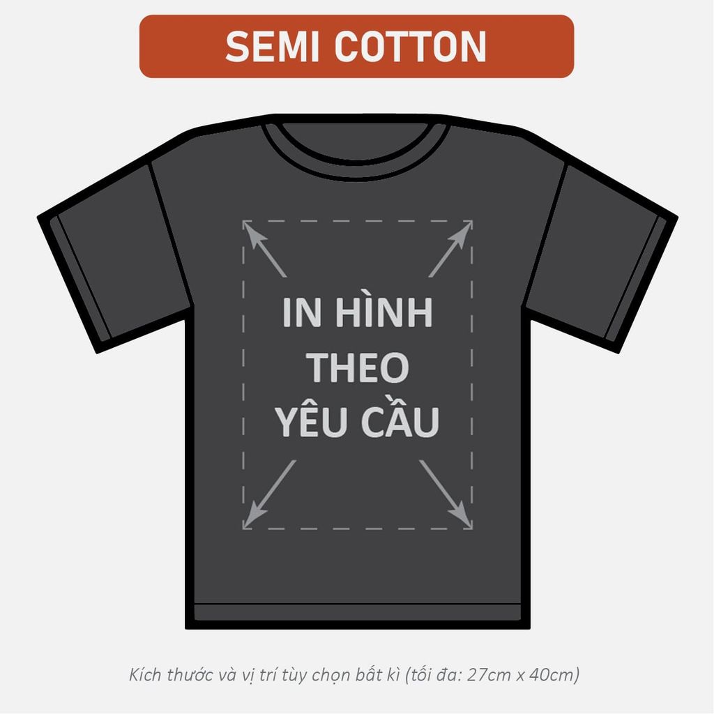 Áo Thun Nam Nữ Square Oversized Đen Semi Cotton 220gsm_IN THEO YÊU CẦU